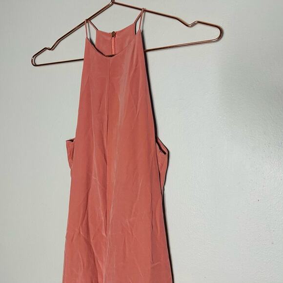 TIBI Women's Light Pink 100% Silk Ruffle Sleeveless Wide Leg Jumpsuit Size 0 - Picture 13 of 13